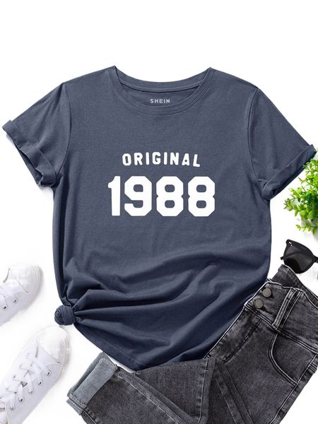 

letter graphic round neck tee h7l7#, White