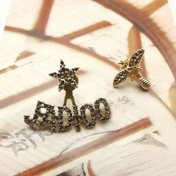 

2022 factory wholesale new di home simple asymmetric dragonfly earrings female n1gz, Golden