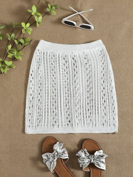 

plain knitted cover up z4nb#, White;black