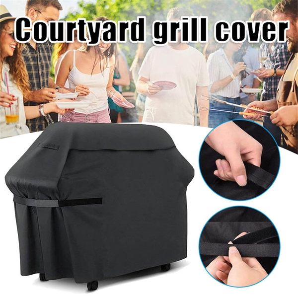 BBQ Grill Cover 420D Oxford Cloth Impermeabile Heavy Duty Charbroil Outdoor Barbecue Protettivo Anti-Polvere 220510