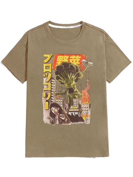 

romwe x ilustrata guys figure print tee s9ex#, White;black