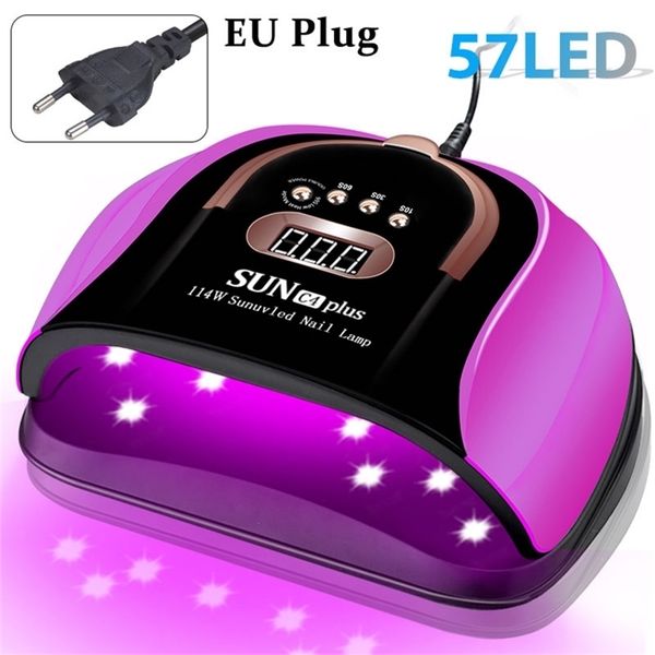 

high power lampara uv led nail lamp for manicure drying gel with 57 leds dryer machine professional oven salon 220708