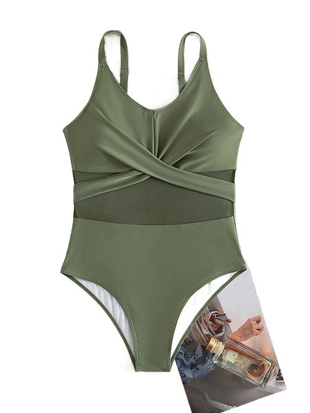 

plus wrap cross one piece swimsuit s19v#, White;black