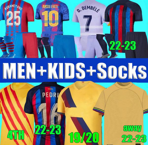 

camisetas de football barcelona memphis pedri adama auba soccer jersey ferran 21 22 23 ansu fati 2021 2022 f. de jong dest davi alves barca, Black;yellow
