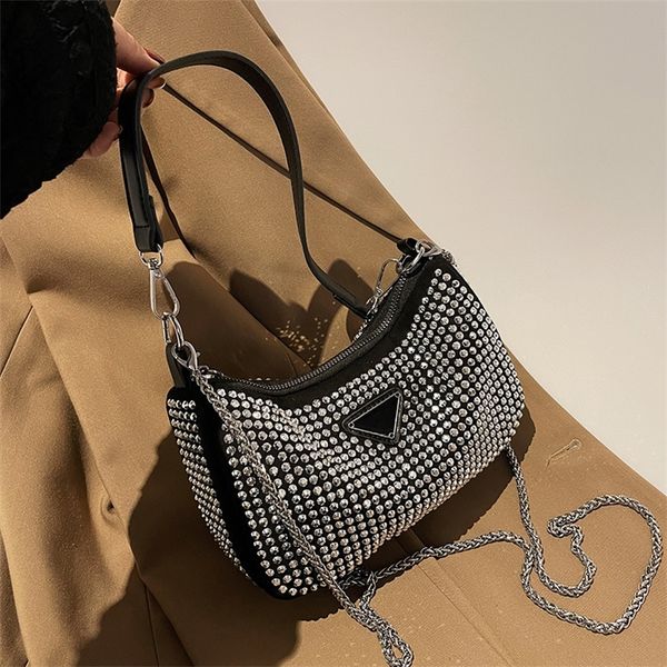 

handbag trendy female spring and summer hobo armpit full of diamond single chain portable factory outlet