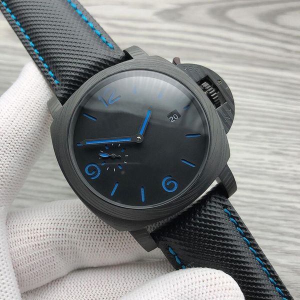 

46mm men's automatic mecha pan stainless steel watches custom p01661, Slivery;brown