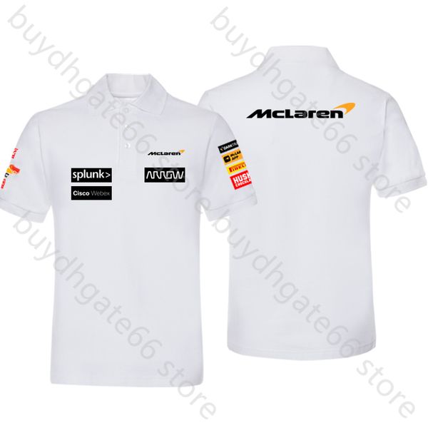 

2022 new racing team formula one short sleeve polo summer mclaren theme commemorative fan shirt gulf oil co-branded blue driver 0why, White;black