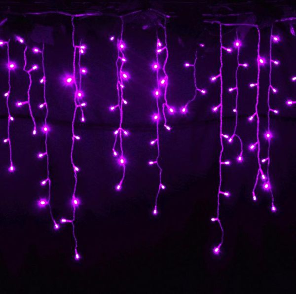 2021 5m 200leds Curtain Lights Fishing Lane String String Icelics Curtain Curta Christmas Home Garden Festival 110v-220V UK UK US AU Plug