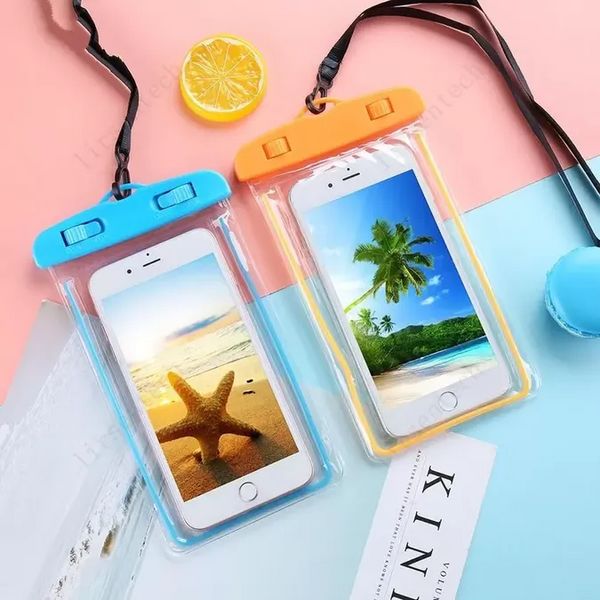 Nottilucente Borsa impermeabile Custodia protettiva in PVC Custodia per cellulare Custodia per cellulare Per immersioni Nuoto Sport Per 6 7/6 7 plus S 6 7 NOTE 7 FY5199 F0321