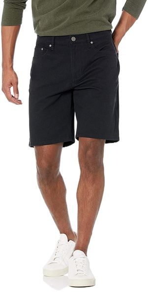 

essentials men's straight-fit 9" inseam stretch 5-pocket short x3ob#, White;black