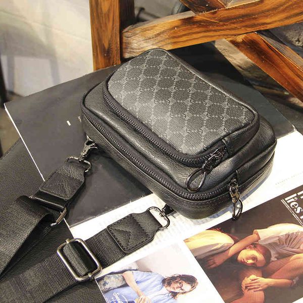 

men's shorts lattice fashion brand small waist bag handbag messenger, White;black