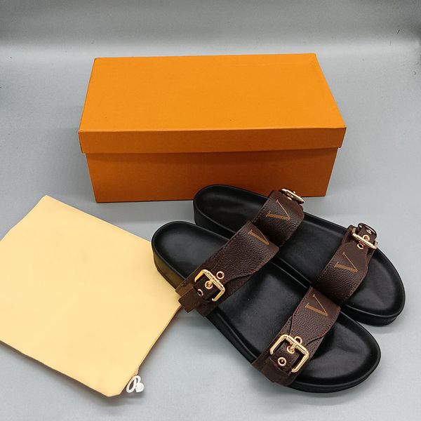 

designer slipper women slippers luxury sandals brand sandals real leather flip flop flats slide casual shoes sneakers boots by brand 004, Black