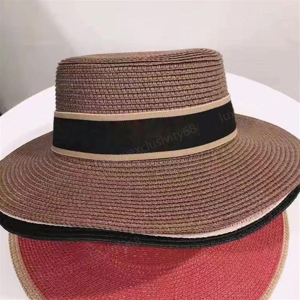 

summer women's wide-brimmed fashion straw hat sunscreen beach garden style designer weaves many colors225s, Blue;gray
