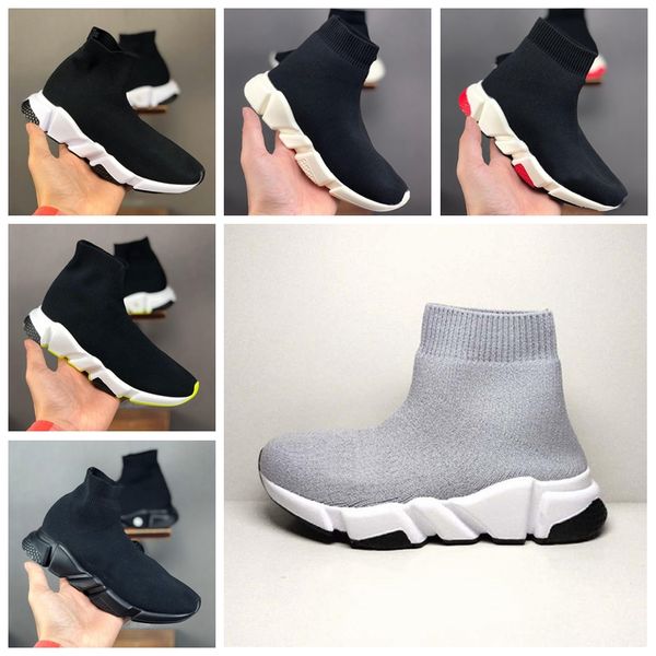 2022 Boys Girls Nock Sock Casual Shoes Sneakers Sports Swee Shoes Paris Designer Triple-S Light Breshabless Black и White Classic Pink Green Slow Slow с обувью Eur 24-35