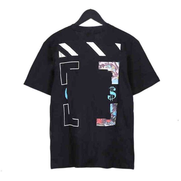 

off fashion t- shirts men's t-shirts 2022 summer women's and br short t-shirt men women co bred cartoon arrow print half sleeve, White;black