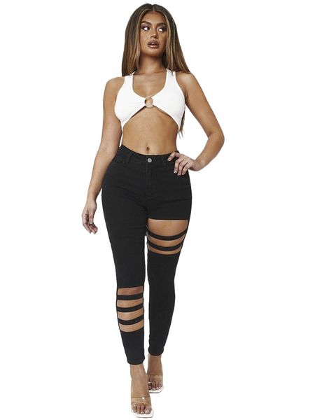 

sxy zipper fly cutout skinny jeans s9xu#, Blue