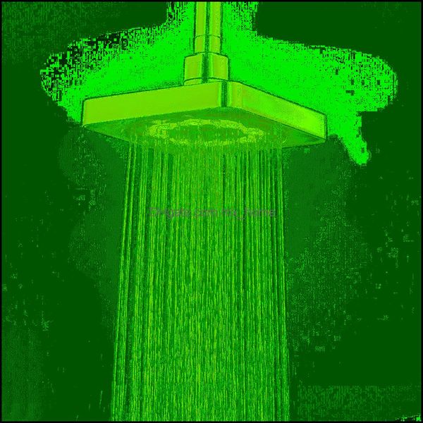 6-Zoll-LED-Badezimmer-Duschkopf mit Regen-Top-Spray, 7 Farben, schrittweiser Wechsel und 3 Temperatursensoren, quadratische, feste Köpfe, Drop-Lieferung 2021