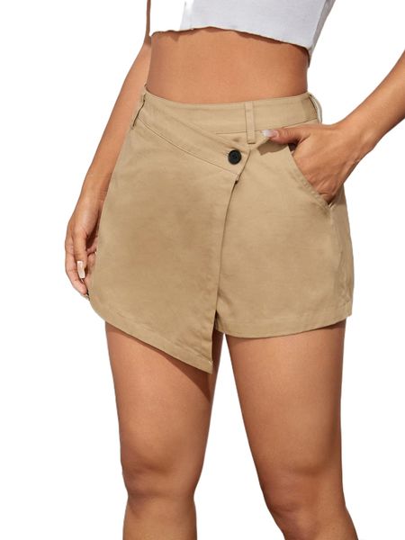

solid wrap front skort t5gg#, White;black
