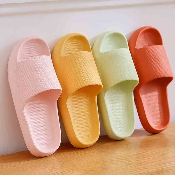 

thick platform cloud slippers bathroom home slippers non-slip flip flops woman sandals women fashion soft sole eva indoor slides, Black