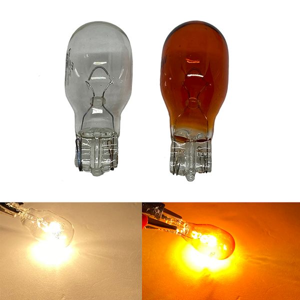 NOVO 10PCS T13 10W T15 W16W Lâmpada de halogênio de vidro transparente Ambar branco DC 12V 16W ​​Luz de folga do interior Luzes de halogênio lâmpadas