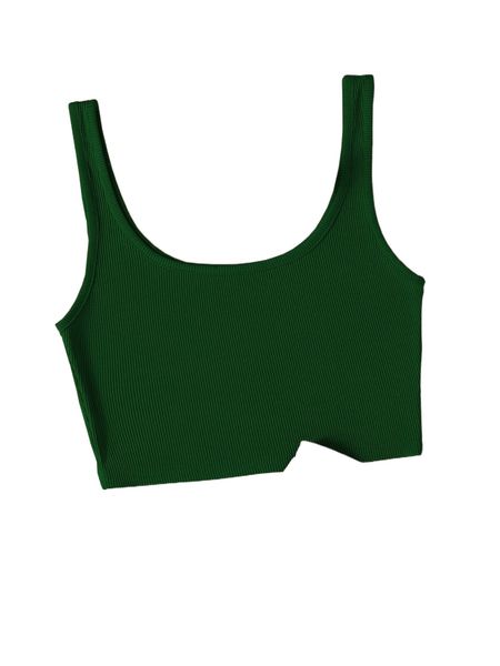 

solid ribbed knit tank z9t7#, White