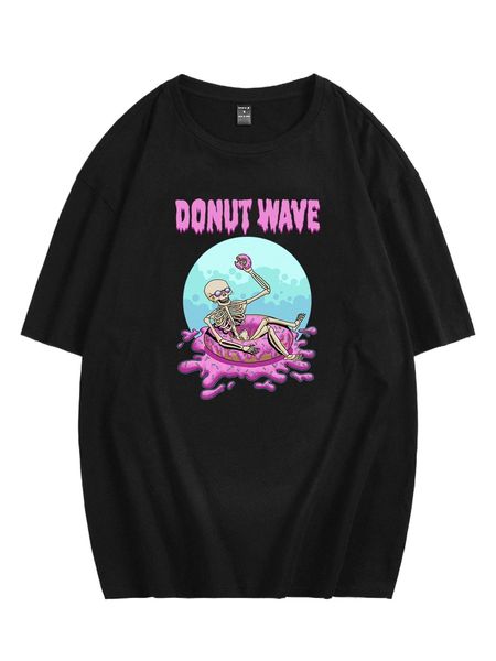 

x naladhita men skeleton & slogan graphic tee z3uh#, White;black