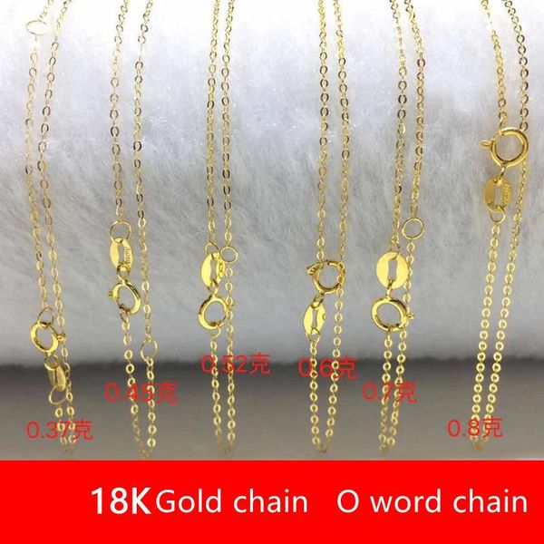 Ketten 18k Gold Halskette Flash O Chain Cross Chopin Au750 Schlüsselbein Verstellbar Einfach Mode VielseitigKetten