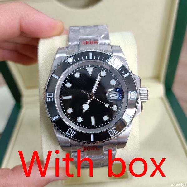 

montre de luxe mens watches automatic mechanical ceramics 40mm stainless steel gliding clasp swimming submarine wristwatches sapphire lumino, Slivery;brown