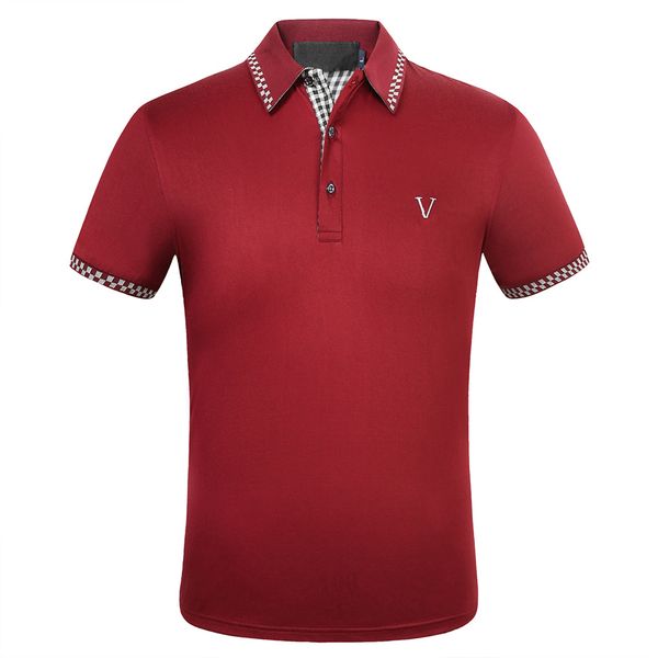 

european american trendy brand genuine men's polo shirt t-shirt cotton embroidery summer breatha ble short sleeve lapel business casual, White;black