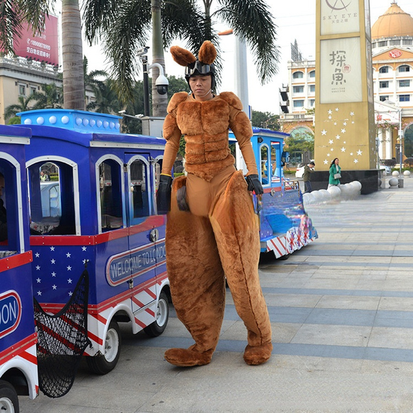 

mascot doll costume stilt kangaroo with the same cartoon doll clothing road show shopping mall performance clothing props performance, Red;yellow
