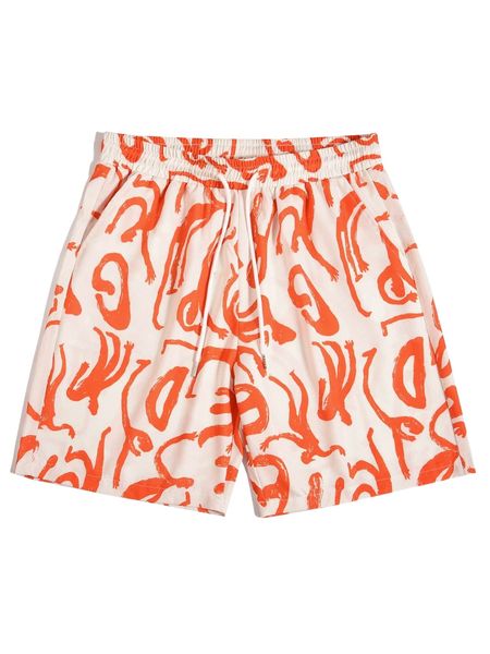 

romwe guys allover print shorts g2bq#, White;black
