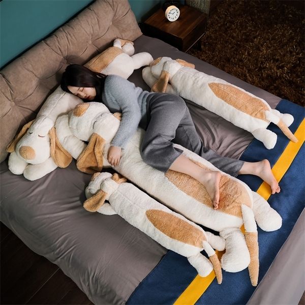 

1pc 100/130/150 cm giant plush toy big sleeping dog stuffed puppy soft animal pillow baby girls birthday gift 220409