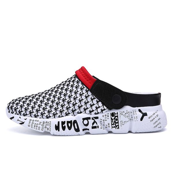 

size 39-45 summer mesh shoes men sandals beach slippers clogs male sneaker clogs man #lahxz-79, Black