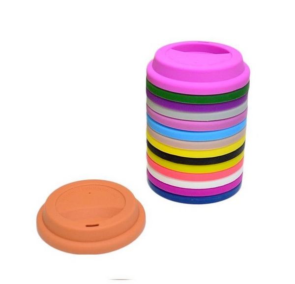9cm reutilizável xícara de silicone copo redonda copo de tampa capa de caneca silicone