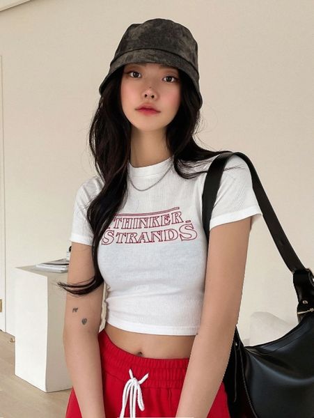 

dazy letter graphic mock neck raglan sleeve tee k5hr#, White