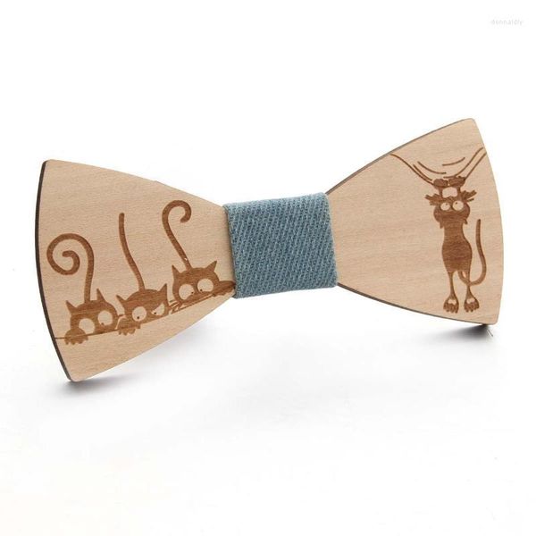 Lajes laços de borda cruzada gravata de madeira dot homem homem barba gatinho vestido formal masculino de borboleta donn22