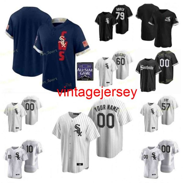 2021 All-Star Game Baseball Jerseys 84 Dylan Cease 21 Zack Collins 45 Garrett Crochet 12 Adam Eaton 15 Adam Engel Custom