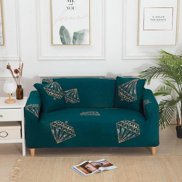 Tampa de cadeira Tampa verde do sofá sem escorregamento para sala de estar Elastic Corner Couch de 3 lugares Slipcover L Shape Armchair FUNA SOFACHAIR