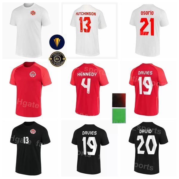 Sele￧￣o Nacional 19 Davies Canad￡ Jersey 13 Hutchinson 17 Larin 20 David 9 Cavallini 14 Kaye 10 Hoilett 11 Kits de camisa de futebol Buchanan Red Black 2022-23 Copa do mundo