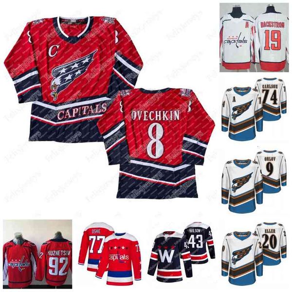 

8 alex ovechkin jersey evgeny kuznetsov capitals john carlson tom wilson dmitry orlov nicklas backstrom lars eller conor sheary nick jensen, Black