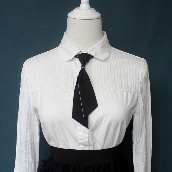 

simple slim neck tie mens and womens business dress college style shirt bowtie collar flower for children accessories, Black;gray