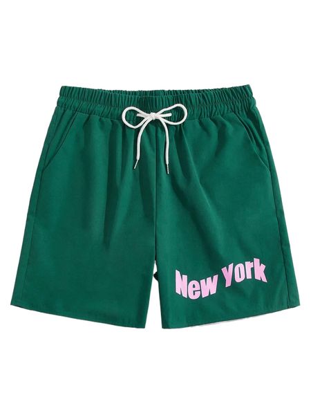 

romwe guys letter drawstring shorts k7kw#, White;black