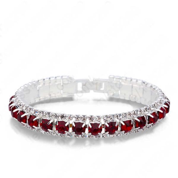 

bracelet classique en argt sterling 925 et argt pour femmes, bijoux, cadeau de vacances, rouge clair, zircon cubique, vte gros, Golden;silver