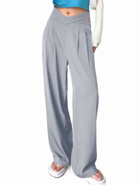 

dazy cut out waist plicated detail straight leg pants d1vc#, Black;white