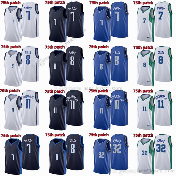 

printed 75th anniversary city basketball tim 11 hardaway jerseys 7 dwight powell 8 josh green 32 marquese chriss jersey blue white navy blue, Black;red
