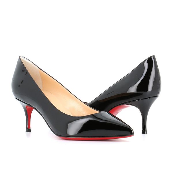 

paris designer women sandal high heels patent leather kate 55mm reds sole sandals wedding party dress pumps luxury brand red botto, Black