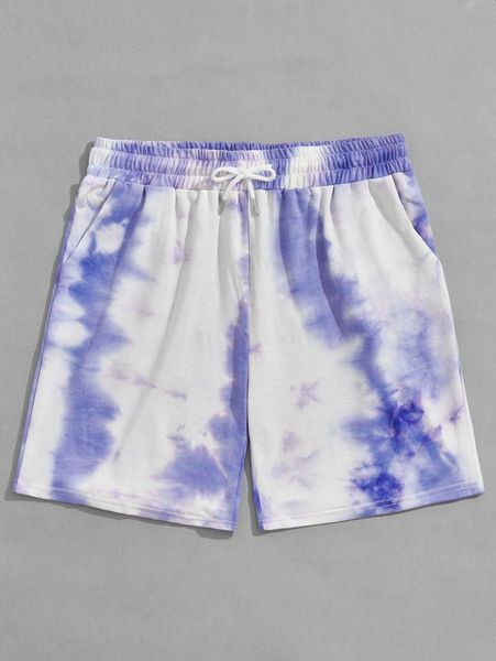 

romwe guys tie dye shorts w4ym#, White;black