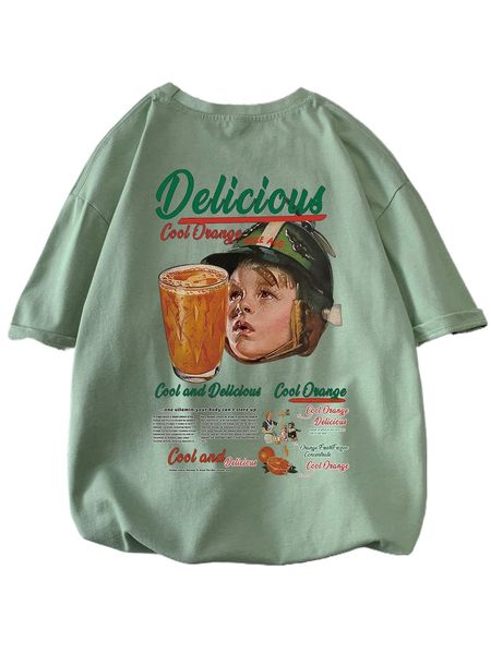 

men figure and slogan graphic tee 1870#, White;black