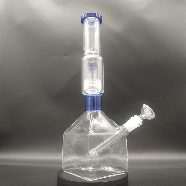 14 Inç Nargile Bong Cam Dab Rig Temizle Saf Mavi Küp Baz Su Bongs Duman Boruları 14mm Kadın Eklem