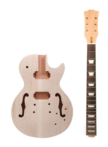 

1set guitar kit guitar neck 22 fret 24.75 inch semi hollow guitar body set in-